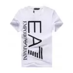 armani round neck t-shirt larg ea7 wave blanc